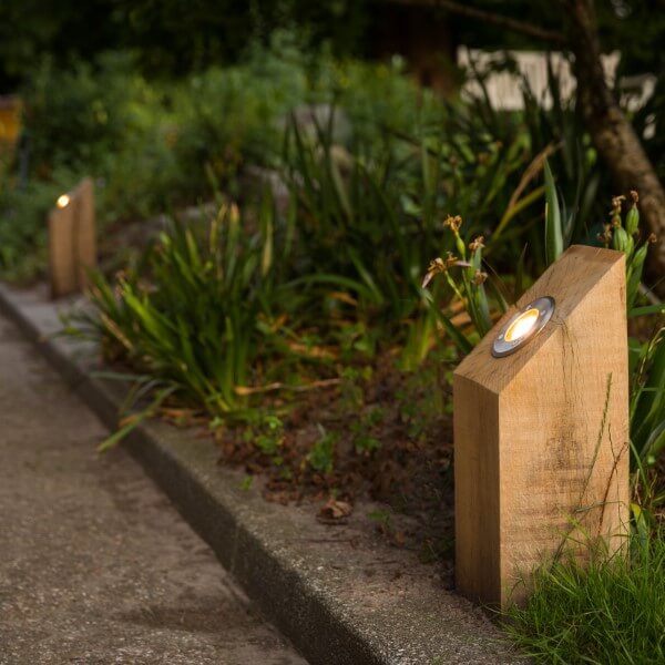 Wooden path lighting with light up